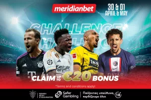 Champions League Challenge: Πόνταρε στους ημιτελικούς και διεκδίκησε 20 ευρώ μπόνους - Τρομερές αποδόσεις μόνο στην Meridianbet!