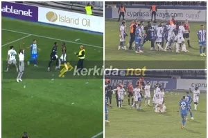 Ένταση με Σεμέδο/ Πανηγύρισε μπροστά απ' τους Ανορθωσιάτες (Φώτος/Βίντεο)