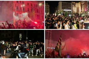 Χαμός στην Αθήνα από... τρελαμένους οπαδούς του Παναθηναϊκού! (βίντεο/φώτος)
