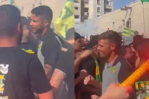 Ντόπες στην αναχώρηση και... "ΑΕΚ γερά, φέρε το πρωτάθλημα στη Λάρνακα" (Βίντεο Kerkida)
