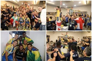Το γλέντι στα αποδυτήρια! (Φώτος)