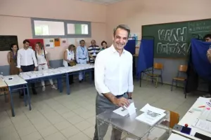 Στην Κηφισιά ψήφισε ο Κυριάκος Μητσοτάκης