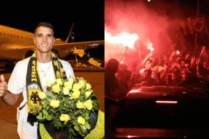 (Φώτος) Έφτασε και αποθεώθηκε από τους φίλους της ΑΕΚ ο Λαμέλα!