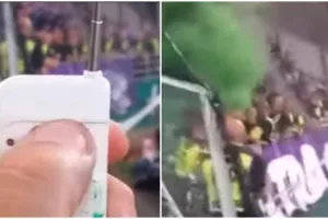 (Βίντεο) Ενεργοποίησαν καπνογόνο με πυροκροτητή 