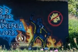 Αισχρό graffiti από τους Κροάτες χούλιγκαν για την φονική επίθεση στην Νέα Φιλαδέλφεια