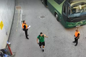 (Φώτος Kerkida) Άφιξη αποστολής Ομόνοιας