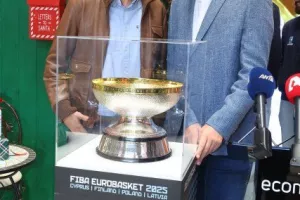 Η διάσκεψη τύπου της ΚΟΚ με την ECOMMBX για το Ευρωμπάσκετ (φώτος Kerkida)