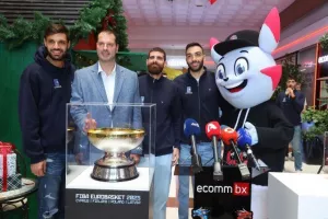Η διάσκεψη τύπου της ΚΟΚ με την ECOMMBX για το Ευρωμπάσκετ (φώτος Kerkida)