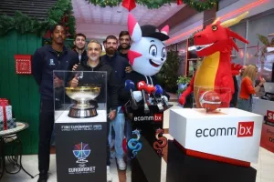 Η διάσκεψη τύπου της ΚΟΚ με την ECOMMBX για το Ευρωμπάσκετ (φώτος Kerkida)