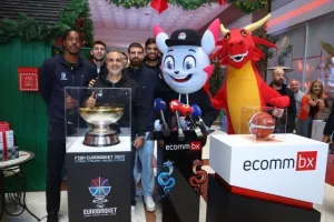 Η διάσκεψη τύπου της ΚΟΚ με την ECOMMBX για το Ευρωμπάσκετ (φώτος Kerkida)