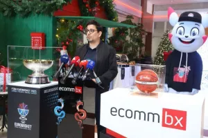 Η διάσκεψη τύπου της ΚΟΚ με την ECOMMBX για το Ευρωμπάσκετ (φώτος Kerkida)