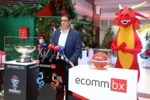 Η διάσκεψη τύπου της ΚΟΚ με την ECOMMBX για το Ευρωμπάσκετ (φώτος Kerkida)