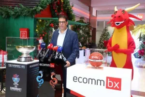 Η διάσκεψη τύπου της ΚΟΚ με την ECOMMBX για το Ευρωμπάσκετ (φώτος Kerkida)