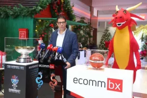 Η διάσκεψη τύπου της ΚΟΚ με την ECOMMBX για το Ευρωμπάσκετ (φώτος Kerkida)
