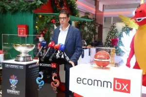 Η διάσκεψη τύπου της ΚΟΚ με την ECOMMBX για το Ευρωμπάσκετ (φώτος Kerkida)