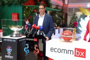 Η διάσκεψη τύπου της ΚΟΚ με την ECOMMBX για το Ευρωμπάσκετ (φώτος Kerkida)