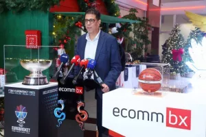 Η διάσκεψη τύπου της ΚΟΚ με την ECOMMBX για το Ευρωμπάσκετ (φώτος Kerkida)