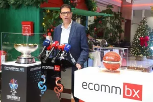 Η διάσκεψη τύπου της ΚΟΚ με την ECOMMBX για το Ευρωμπάσκετ (φώτος Kerkida)