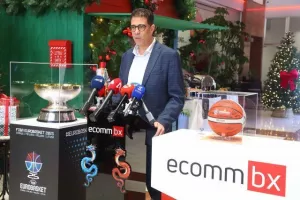 Η διάσκεψη τύπου της ΚΟΚ με την ECOMMBX για το Ευρωμπάσκετ (φώτος Kerkida)