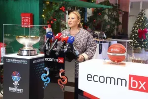 Η διάσκεψη τύπου της ΚΟΚ με την ECOMMBX για το Ευρωμπάσκετ (φώτος Kerkida)