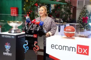 Η διάσκεψη τύπου της ΚΟΚ με την ECOMMBX για το Ευρωμπάσκετ (φώτος Kerkida)