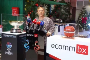 Η διάσκεψη τύπου της ΚΟΚ με την ECOMMBX για το Ευρωμπάσκετ (φώτος Kerkida)