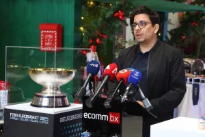 Η διάσκεψη τύπου της ΚΟΚ με την ECOMMBX για το Ευρωμπάσκετ (φώτος Kerkida)