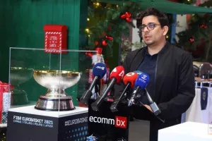 Η διάσκεψη τύπου της ΚΟΚ με την ECOMMBX για το Ευρωμπάσκετ (φώτος Kerkida)