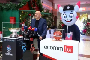 Η διάσκεψη τύπου της ΚΟΚ με την ECOMMBX για το Ευρωμπάσκετ (φώτος Kerkida)