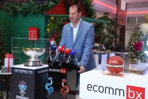 Η διάσκεψη τύπου της ΚΟΚ με την ECOMMBX για το Ευρωμπάσκετ (φώτος Kerkida)