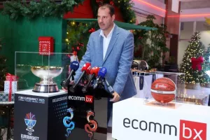 Η διάσκεψη τύπου της ΚΟΚ με την ECOMMBX για το Ευρωμπάσκετ (φώτος Kerkida)