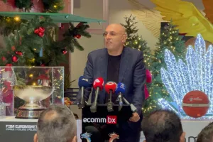 Η διάσκεψη τύπου της ΚΟΚ με την ECOMMBX για το Ευρωμπάσκετ (φώτος Kerkida)