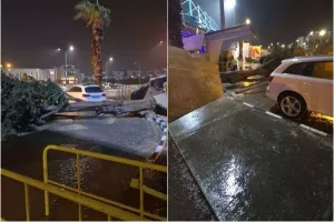 Η κατάσταση... έξω απ' το "Στ. Κυριακίδης" - Ξεριζώθηκαν δέντρα  (Βίντεο)