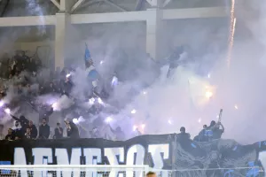 (Φώτος kerkida) Η προπόνηση της Ομόνοιας στο "Gradski Stadion"