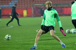 (Φώτος kerkida) Η προπόνηση της Ομόνοιας στο "Gradski Stadion"