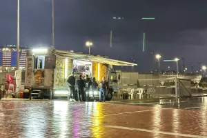 Βροχερό σκηνικό στο "Αλφαμέγα" (Φώτος kerkida) 