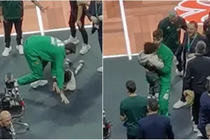 Η συγκλονιστική και τρυφερή στιγμή του Χουάντσο που μετέφερε τον γιο του Λεσόρ στα αποδυτήρια του ΟΑΚΑ!