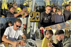 Μοίρασαν αυτόγραφα στους ΑΕΛίστες (Φώτος/Βίντεο Kerkida)
