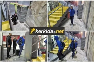 (ΦΩΤΟΣ kerkida) Η άφιξη του ΑΠΟΕΛ 