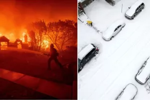 Πύρινη κόλαση στο Λος Άντζελες, πολικό ψύχος στις ανατολικές ΗΠΑ - Σκηνές χάους και καταστροφής