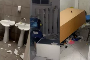 (ΒΙΝΤΕΟ) Οι ζημιές στο εσωτερικό του "Νίκος Σολομωνίδης"