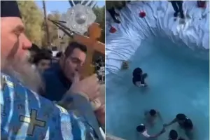 Ο Πάτερ Κυπριανός (μπαμπάς του Φειδία) τήρησε το έθιμο... αυτοσχεδιάζοντας! (Βίντεο)