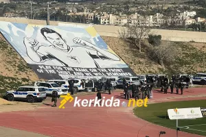 (Φώτος Kerkida) Ισχυρή αστυνομική παρουσία στο "Στ. Κυριακίδης"