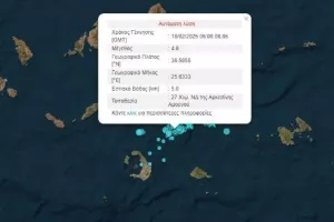 Συνεχίζεται ο «χορός» των Ρίχτερ - Δόνηση 4,8 βαθμών ανοιχτά της Αμοργού