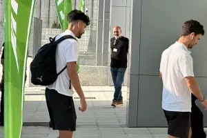 (ΦΩΤΟΣ kerkida) Η άφιξη της ΑΕΚ