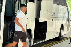 (ΦΩΤΟΣ kerkida) Η άφιξη της ΑΕΚ