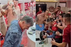 Έλουσαν με σαμπάνια τον "στρατηγό" Μέντι! (Βίντεο)