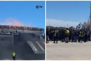 Άφιξη...με πυρσούς και συνθήματα (βίντεο)