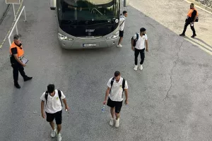 Η άφιξη της ΑΕΚ στο ΓΣΠ (Φώτος Kerkida)