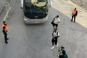 Η άφιξη της ΑΕΚ στο ΓΣΠ (Φώτος Kerkida)